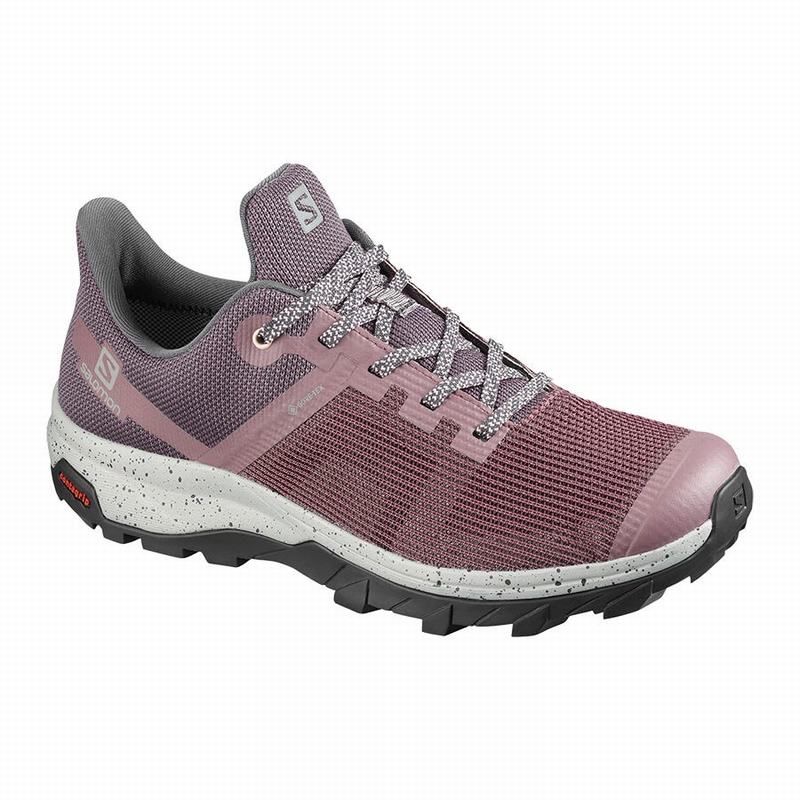 Chaussures De Randonnée Salomon Femme Bordeaux - Salomon OUTLINE PRISM GORE-TEX - France (8145-GKDVY